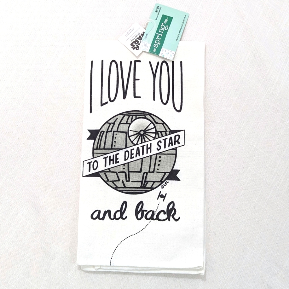 NEW Star Wars Death Star Tea Towel 19" x 25" New With Tags NWT